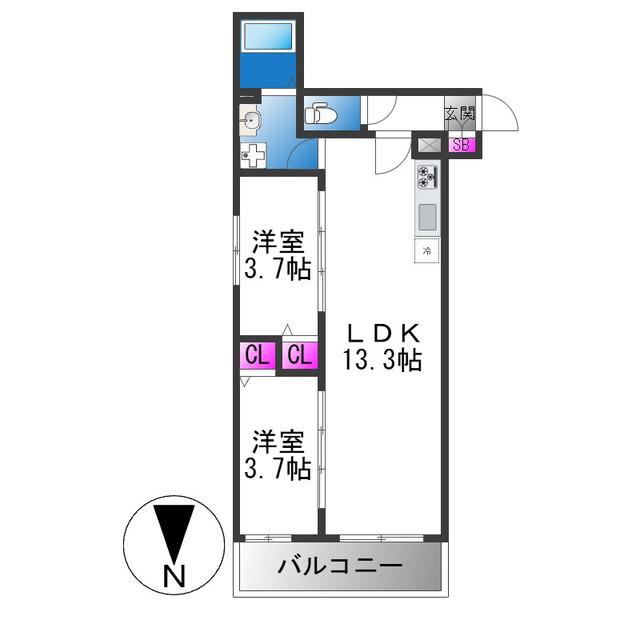TIO PARTERR(2LDK/1階)の間取り写真