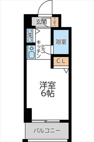 ユーコート新丸子(ワンルーム/3階)の間取り写真