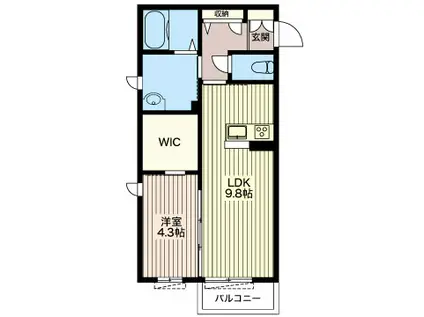 サウザンスプリングII(1LDK/2階)の間取り写真