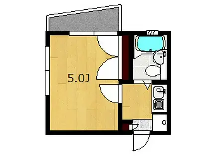 第二誠和ハイツ(1K/2階)の間取り写真