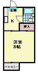 ハイツMIYAKO(1K/1階)の間取り写真