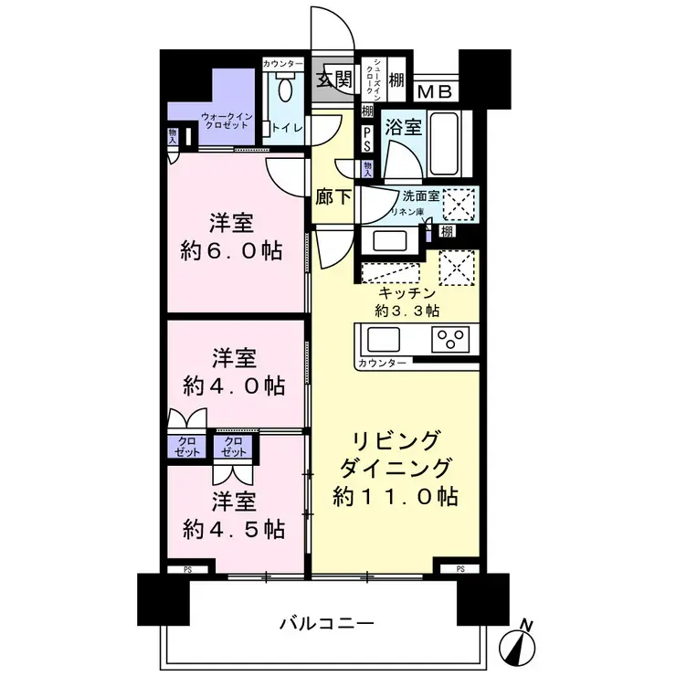 クレヴィア新宿若松町 5階階 間取り
