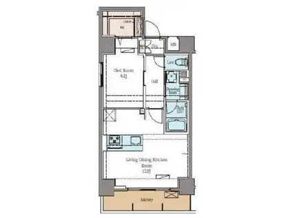 ラグゼナ秋葉原(1LDK/11階)の間取り写真