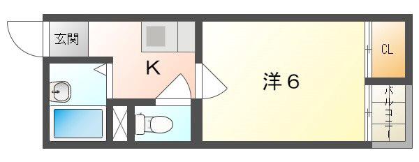 リバー豊秀(1K/4階)の間取り写真