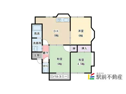 松崎アパート(3DK/2階)の間取り写真