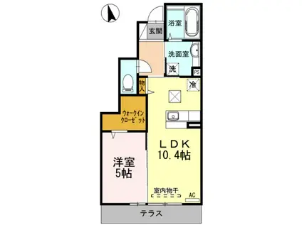 ラルーチェ幸町 B棟(1LDK/1階)の間取り写真