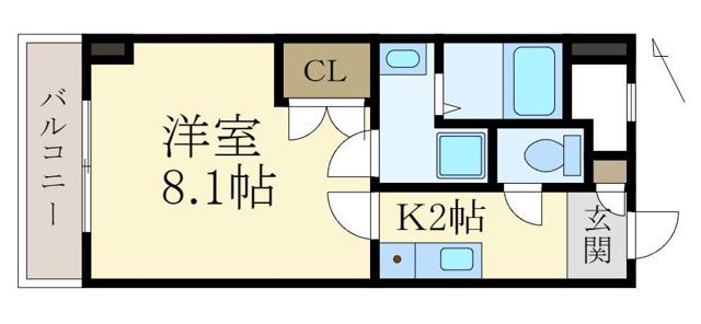 ル・マンA1番館(1K/3階)の間取り写真