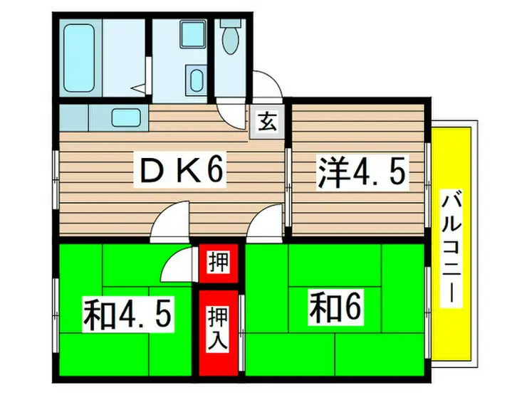 サンライズ陽明山 2階階 間取り