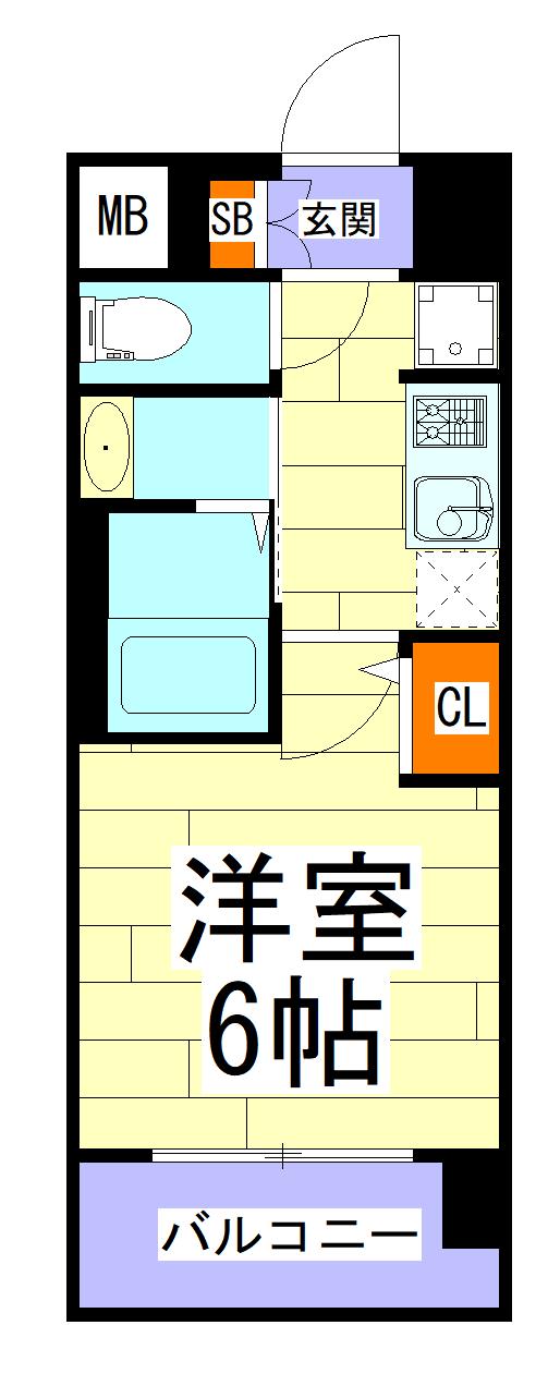 エステムコート新大阪XIIIニスタ(1K/8階)の間取り写真