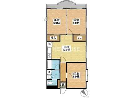 シャル夢館 高尾(3LDK/2階)の間取り写真