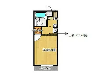 ピアパレス(ワンルーム/2階)の間取り写真