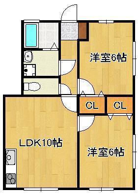 テルピンハウス(2LDK/1階)の間取り写真