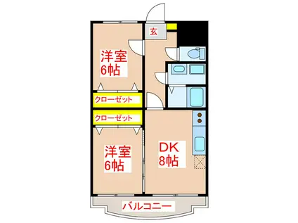 ユーミー新栄(2DK/6階)の間取り写真