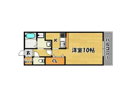 クレール豊里(1K/2階)の間取り写真