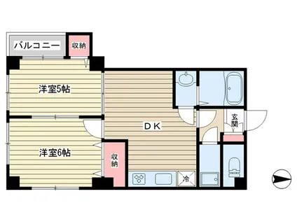 メルシー荏原コモード(2DK/5階)の間取り写真