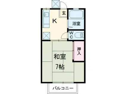 吉川ハイツII(1K/2階)の間取り写真