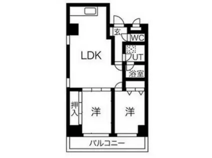 ルピナス伏見(2LDK/4階)の間取り写真