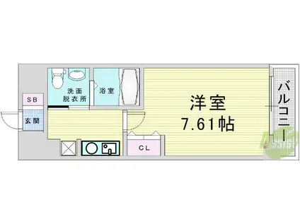 プライマル大阪天満宮(1K/6階)の間取り写真