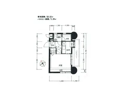 エステートモア・DOUX高宮(1K/10階)の間取り写真