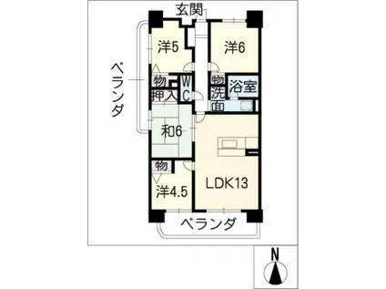 グランレイム稲沢東(4LDK/8階)の間取り写真