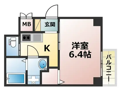 RESIDENCE六甲道(1K/3階)の間取り写真