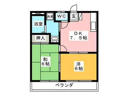 コーポ後藤(2DK/3階)の間取り写真