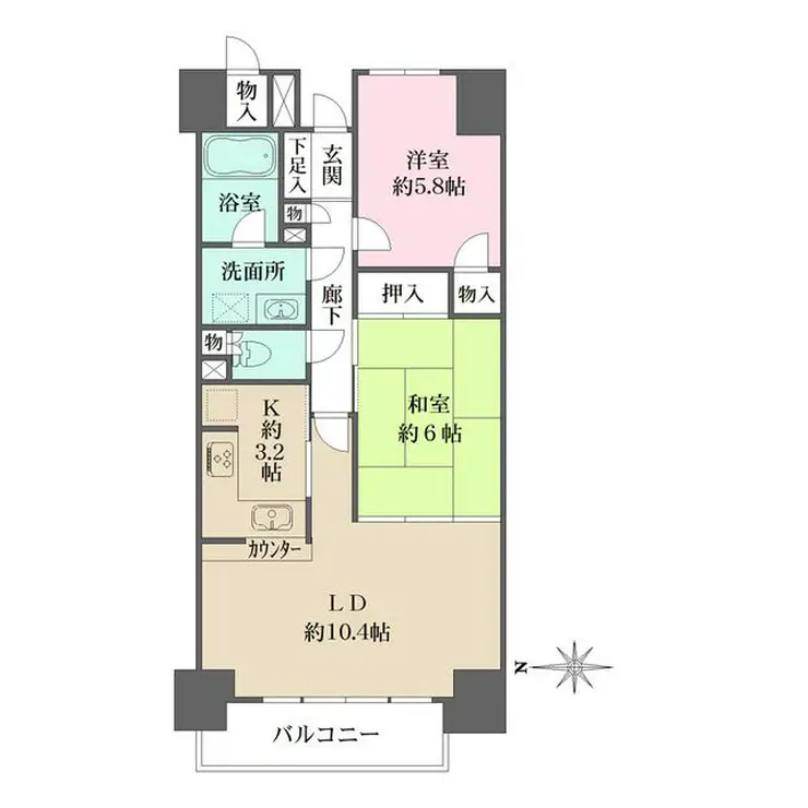 藤和シティホームズ鎌倉山崎 6階階 間取り