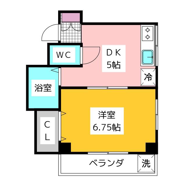 ドエル88(1DK/2階)の間取り写真