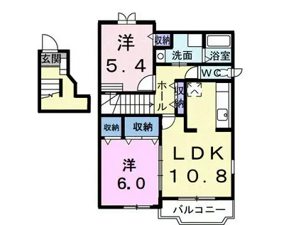 フォレストパレス(2LDK/2階)の間取り写真