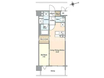 アトリオフラッツ井尻(1LDK/5階)の間取り写真