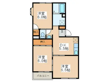 栄光マンション(3DK/3階)の間取り写真
