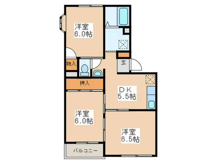栄光マンション 3階階 間取り