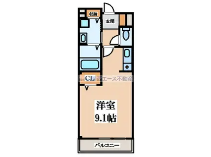 サンセール(1K/2階)の間取り写真