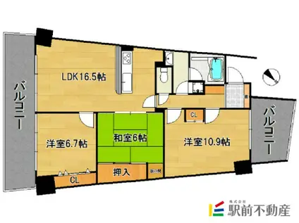 アイランドシティ・インフィニガーデン サ(3LDK/14階)の間取り写真