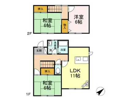 パレ・リュミエールI(3LDK/1階)の間取り写真