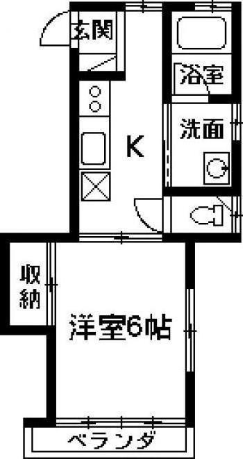ハイツ山崎(1K/1階)の間取り写真