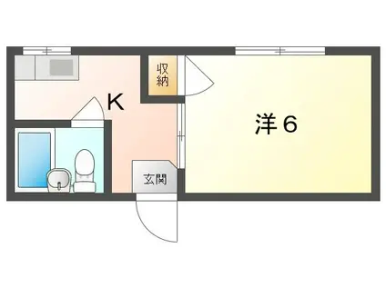 太子橋駅前ハイツII(1K/2階)の間取り写真