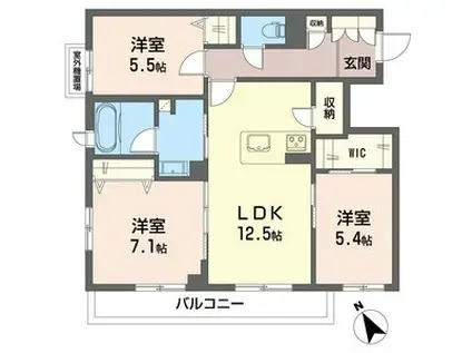 アリエッタ(3LDK/2階)の間取り写真