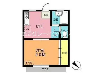 レーベンハウス行田(1DK/1階)の間取り写真