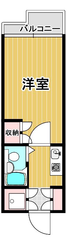 ハウスJ(ワンルーム/2階)の間取り写真