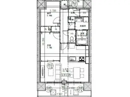 さくらHILLS ROKUBAN PLATINUM RESIDENCE(2LDK/3階)の間取り写真