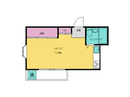 YSハイツ(ワンルーム/2階)の間取り写真