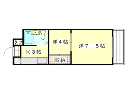 グレース三篠マンション(2K/7階)の間取り写真