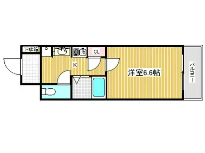 ロイヤルヒル神戸三ノ宮2(1K/5階)の間取り写真