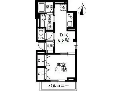 GRANDE MAISON S(1DK/1階)の間取り写真
