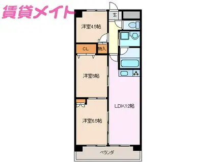 ベレーザ末永(3LDK/5階)の間取り写真