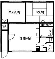 ひろハイツ(2DK/2階)の間取り写真