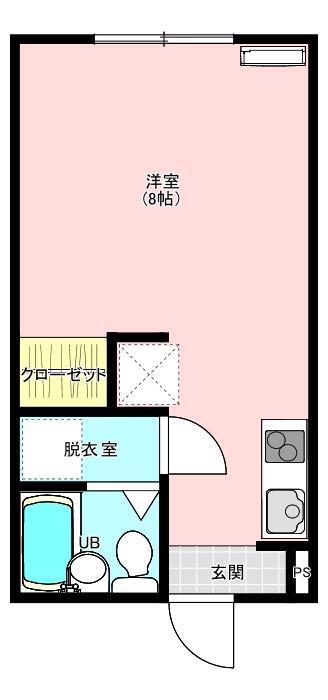 メゾン北上(ワンルーム/1階)の間取り写真