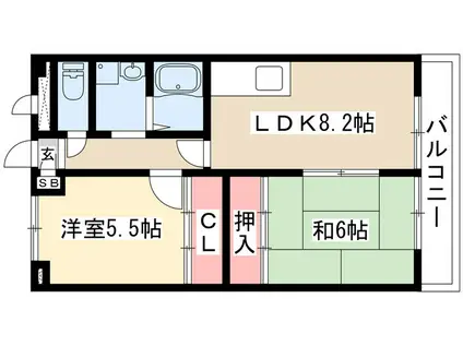 ヴィラジュリア(2LDK/1階)の間取り写真