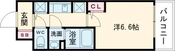 S-RESIDENCE堺湊駅前AZURE(1K/9階)の間取り写真